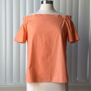 V.M Ruffled orange off shoulder Girly Top Size: 10
